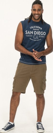 D555 Havant San Diego Printed Sleeveless T-Shirt French Navy - T-shirts - Stora T-shirts - 2XL-14XL