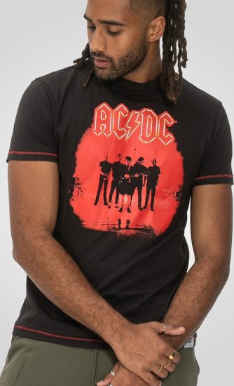 D555 Uxbridge Official AC/DC Band Printed Crew Neck T-Shirt Washed Black TALL SIZES - HERRKLÄDER MT-6XLT - Kläder för långa män