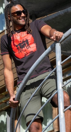 D555 Uxbridge Official AC/DC Band Printed Crew Neck T-Shirt Washed Black TALL SIZES - HERRKLÄDER MT-6XLT - Kläder för långa män