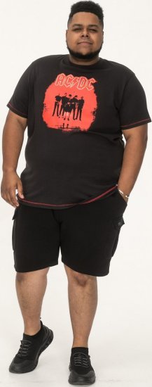 D555 Uxbridge Official AC/DC Band Printed Crew Neck T-Shirt Washed Black TALL SIZES - HERRKLÄDER MT-6XLT - Kläder för långa män