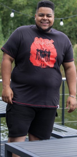 D555 Uxbridge Official AC/DC Band Printed Crew Neck T-Shirt Washed Black TALL SIZES - HERRKLÄDER MT-6XLT - Kläder för långa män