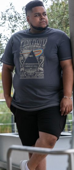 D555 HANLEY Official Pink Floyd Crew Neck T-Shirt Dark Grey TALL SIZES - HERRKLÄDER MT-6XLT - Kläder för långa män