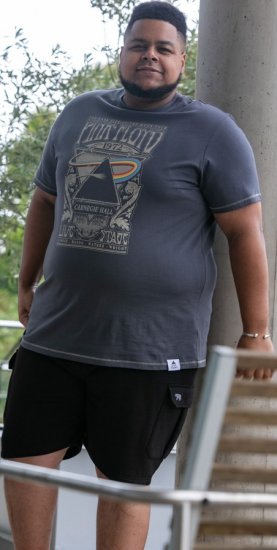 D555 HANLEY Official Pink Floyd Crew Neck T-Shirt Dark Grey - T-shirts - Stora T-shirts - 2XL-14XL