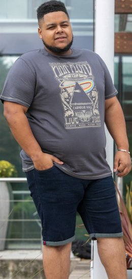 D555 HANLEY Official Pink Floyd Crew Neck T-Shirt Dark Grey - T-shirts - Stora T-shirts - 2XL-14XL