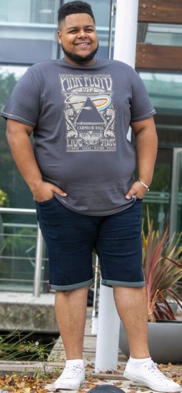 D555 HANLEY Official Pink Floyd Crew Neck T-Shirt Dark Grey TALL SIZES - HERRKLÄDER MT-6XLT - Kläder för långa män