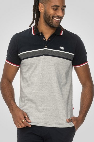 D555 Tipton Stripe Jacquard Short Sleeve Polo Navy - Pikétröjor - Stora pikétröjor - 2XL-8XL