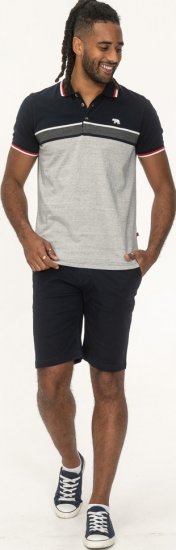 D555 Tipton Stripe Jacquard Short Sleeve Polo Navy - Pikétröjor - Stora pikétröjor - 2XL-8XL