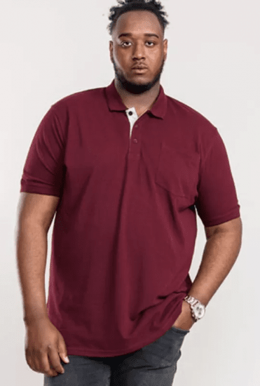 D555 Grant Polo Shirt Maroon - Pikétröjor - Stora pikétröjor - 2XL-8XL