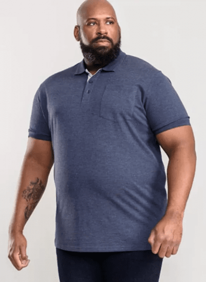 D555 Grant Polo Shirt Denim Blue - Pikétröjor - Stora pikétröjor - 2XL-8XL