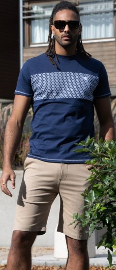 D555 Swansea Cut And Sew Crew Neck T-Shirt Navy - T-shirts - Stora T-shirts - 2XL-14XL