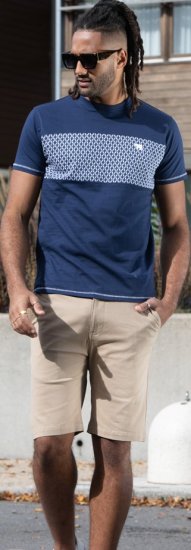 D555 Swansea Cut And Sew Crew Neck T-Shirt Navy - T-shirts - Stora T-shirts - 2XL-14XL