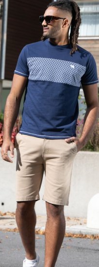 D555 Swansea Cut And Sew Crew Neck T-Shirt Navy - T-shirts - Stora T-shirts - 2XL-14XL