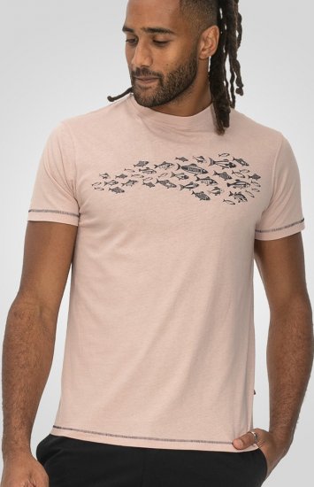 D555 Bournemouth Shoal Of Fish Printed Crew Neck T-Shirt Pink - T-shirts - Stora T-shirts - 2XL-14XL
