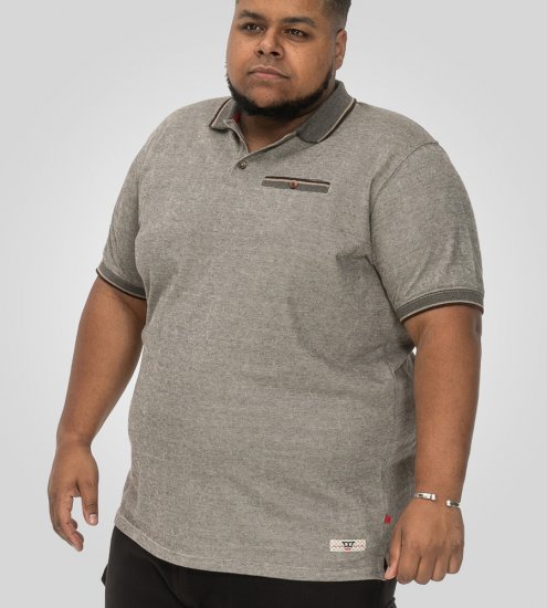 D555 Holyhead Texturerad Piké med Bröstficka Grå - Pikétröjor - Stora pikétröjor - 2XL-8XL