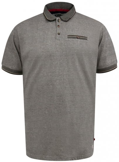D555 Holyhead Texturerad Piké med Bröstficka Grå - Pikétröjor - Stora pikétröjor - 2XL-8XL
