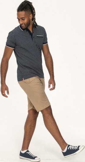 D555 Coventry AOP Polo Shirt Jacquard Collar & Ribbed Cuffs Navy - Pikétröjor - Stora pikétröjor - 2XL-8XL