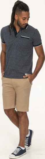 D555 Coventry AOP Polo Shirt Jacquard Collar & Ribbed Cuffs Navy - Pikétröjor - Stora pikétröjor - 2XL-8XL