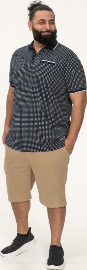 D555 Coventry AOP Polo Shirt Jacquard Collar & Ribbed Cuffs Navy - Pikétröjor - Stora pikétröjor - 2XL-8XL