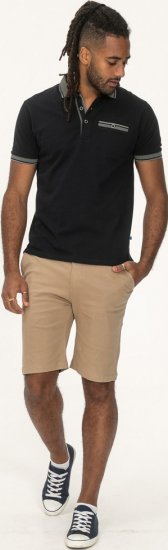 D555 Ilkeston Jacquard Collar & Cuff Short Sleeve Pique Polo Navy - Pikétröjor - Stora pikétröjor - 2XL-8XL
