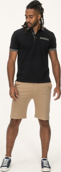D555 Ilkeston Jacquard Collar & Cuff Short Sleeve Pique Polo Navy - Pikétröjor - Stora pikétröjor - 2XL-8XL