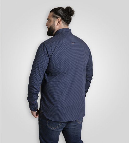 D555 Middlesbrough Long Sleeve AOP Micro Blue Shirt Navy TALL SIZE - Skjortor - Stora skjortor - 2XL-8XL