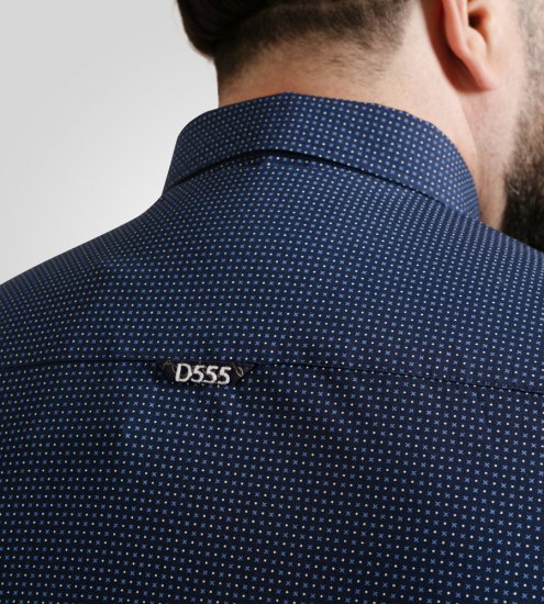 D555 Middlesbrough Long Sleeve AOP Micro Blue Shirt Navy TALL SIZE - Skjortor - Stora skjortor - 2XL-8XL