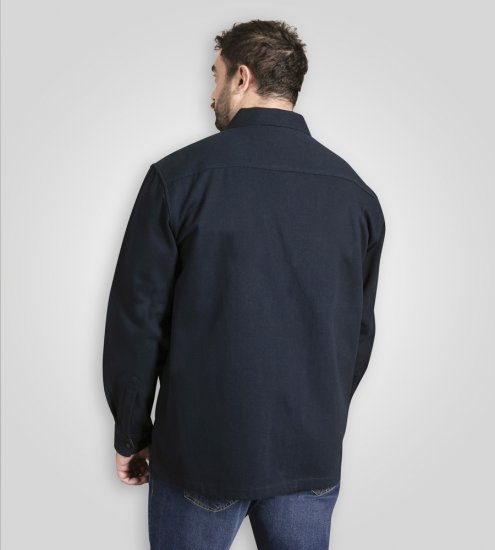 D555 Cleveley Long Sleeve Heavy Shacket Overshirt Navy - Skjortor - Stora skjortor - 2XL-8XL