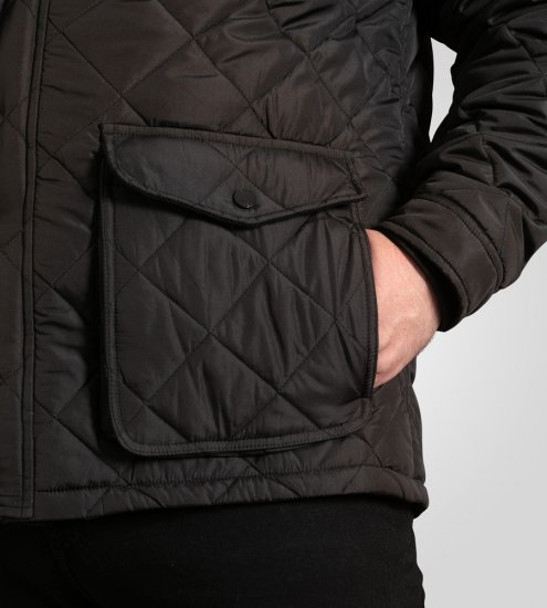 D555 Harborough Quilted Jacket with Corduroy Collar Black - Jackor - Stora jackor - 2XL-12XL