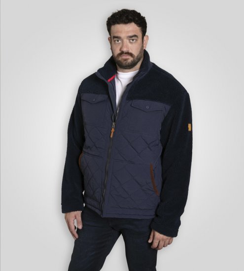 D555 Northampton Hybrid Sherpa Quilted Micro Fleece Jacket Navy - Jackor - Stora jackor - 2XL-12XL
