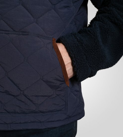 D555 Northampton Hybrid Sherpa Quilted Micro Fleece Jacket Navy - Jackor - Stora jackor - 2XL-12XL