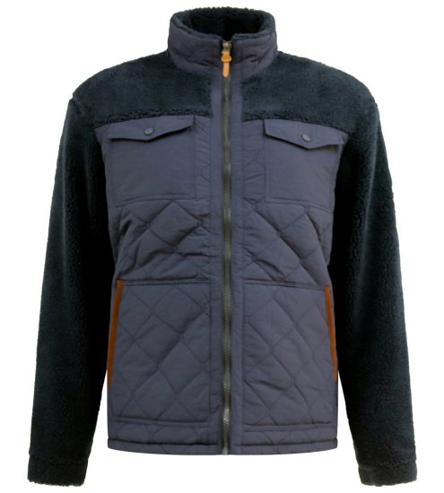 D555 Northampton Hybrid Sherpa Quilted Micro Fleece Jacket Navy - Jackor - Stora jackor - 2XL-12XL