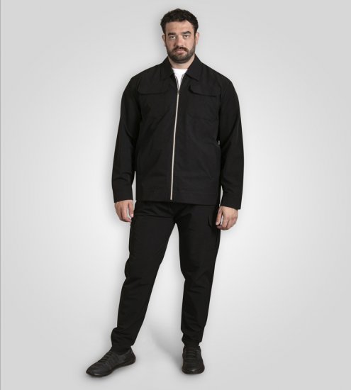 D555 Wimbledon Couture Stretch Jacket with Zipper Black - Jackor - Stora jackor - 2XL-12XL