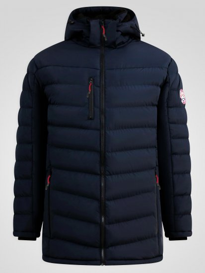 D555 Workington Vadderad Jacka med Huva och Sherpafoder Marinblå - Jackor - Stora jackor - 2XL-12XL