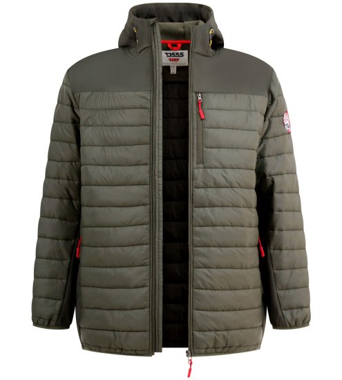 D555 Northfield Hybrid softshelljacka med huva khaki - Jackor - Stora jackor - 2XL-12XL