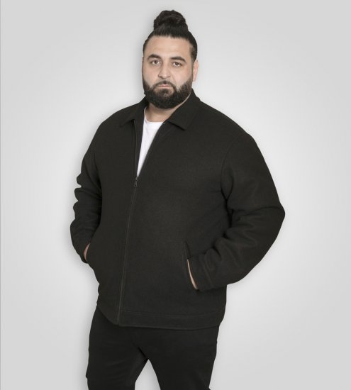 D555 Epsom Harrington Jacket with Zip Through Collared Melton Black - Jackor - Stora jackor - 2XL-12XL