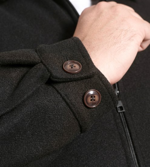 D555 Epsom Harrington Jacket with Zip Through Collared Melton Black - Jackor - Stora jackor - 2XL-12XL