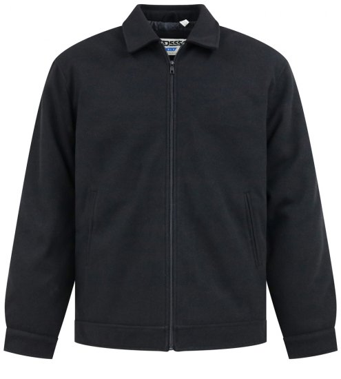 D555 Epsom Harrington Jacket with Zip Through Collared Melton Black - Jackor - Stora jackor - 2XL-12XL