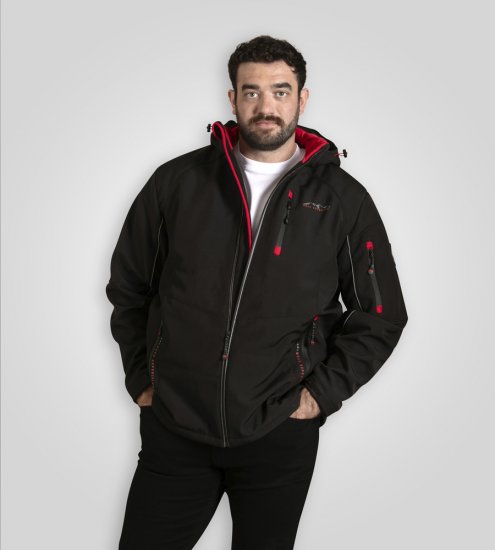 D555 Fretwell Padded Softshell Jacket with Detachable Hood Black - Jackor - Stora jackor - 2XL-12XL