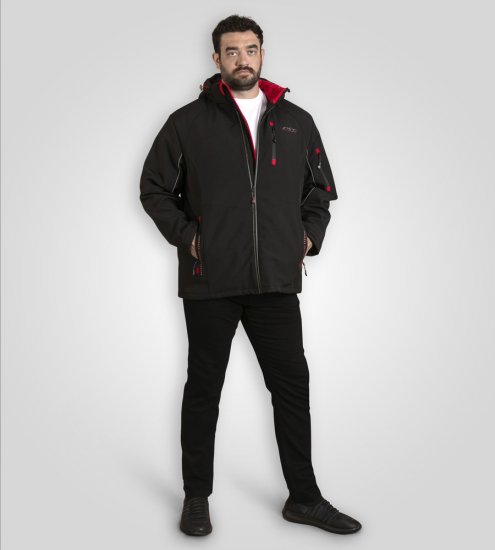 D555 Fretwell Padded Softshell Jacket with Detachable Hood Black - Jackor - Stora jackor - 2XL-12XL