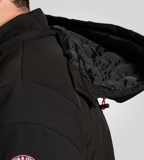 D555 Fretwell Padded Softshell Jacket with Detachable Hood Black - Jackor - Stora jackor - 2XL-12XL
