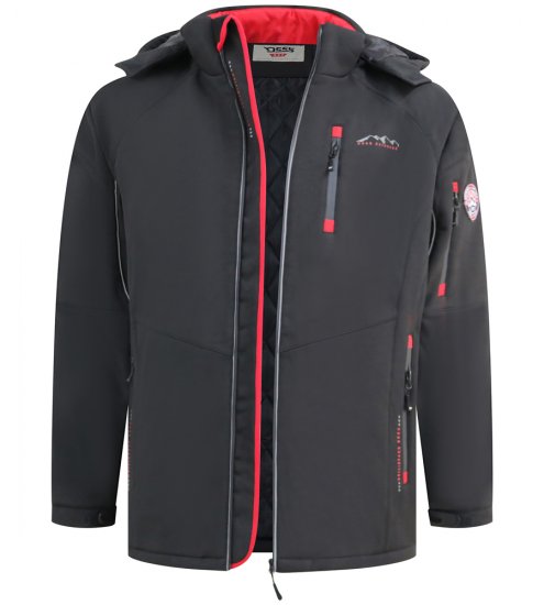 D555 Fretwell Padded Softshell Jacket with Detachable Hood Black - Jackor - Stora jackor - 2XL-12XL