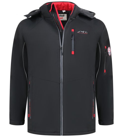 D555 Fretwell Padded Softshell Jacket with Detachable Hood Black - Jackor - Stora jackor - 2XL-12XL