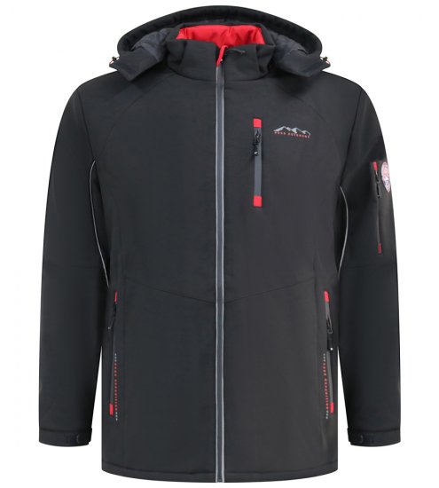 D555 Fretwell Padded Softshell Jacket with Detachable Hood Black - Jackor - Stora jackor - 2XL-12XL