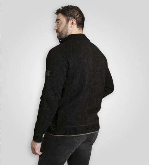 D555 Enrique Stickad Chenillecardigan med Dragkedja Svart - Tröjor & hoodies - Stora hoodies & tröjor - 2XL-14XL