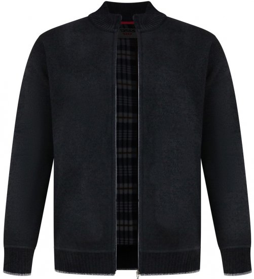 D555 Enrique Stickad Chenillecardigan med Dragkedja Svart - Tröjor & hoodies - Stora hoodies & tröjor - 2XL-14XL