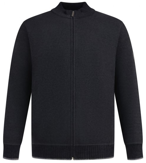 D555 Enrique Stickad Chenillecardigan med Dragkedja Svart - Tröjor & hoodies - Stora hoodies & tröjor - 2XL-14XL