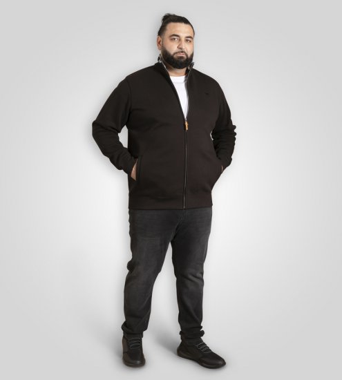 D555 Johnson Fleece Zip Through Sweatshirt with Chest Embroidery - Tröjor & hoodies - Stora hoodies & tröjor - 2XL-14XL