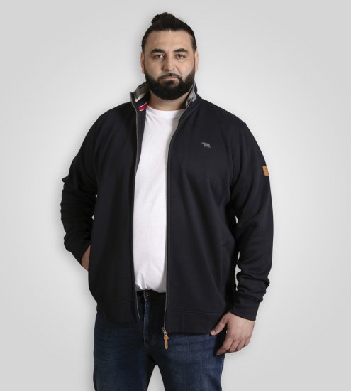D555 Johnson Zip Through Fleece Sweatshirt with Chest Embroidery Navy - Tröjor & hoodies - Stora hoodies & tröjor - 2XL-14XL