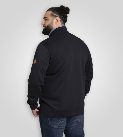 D555 Johnson Zip Through Fleece Sweatshirt with Chest Embroidery Navy - Tröjor & hoodies - Stora hoodies & tröjor - 2XL-14XL