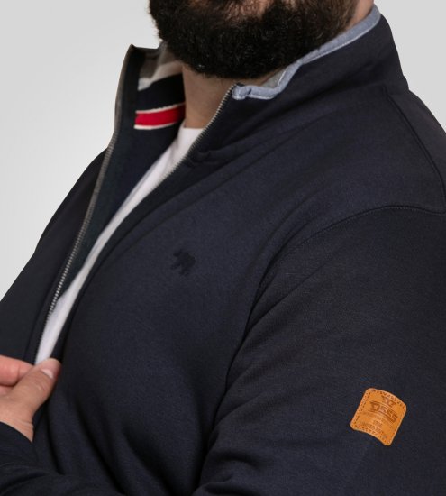 D555 Johnson Zip Through Fleece Sweatshirt with Chest Embroidery Navy - Tröjor & hoodies - Stora hoodies & tröjor - 2XL-14XL